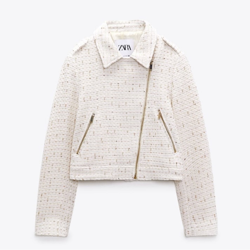 NWT ZARA ZIPPERED TEXTURED JACKET SIZE XL NWT